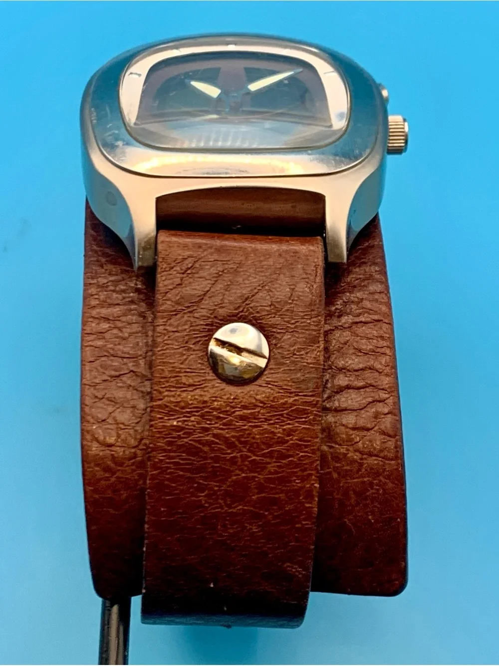 FOSSIL BIG TIC JR-8163 Men’s Vintage Ana-Dig Wristwatch Bund Band Works New Batt